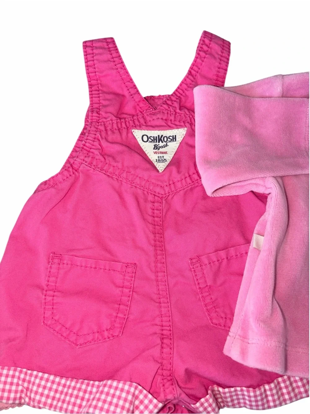 EUC Vintage Y2K OshKosh B'gosh Pink Baby Girl 3 pc Bundle 6-9m Coquette Gingham
